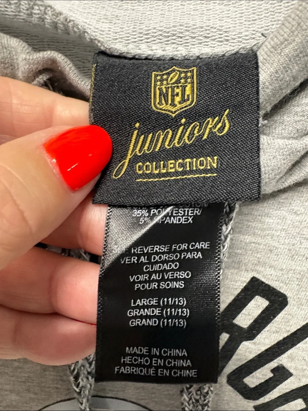 NFL Pittsburgh Steelers Juniors Gray Hoodie with front Logo